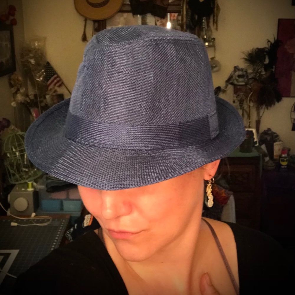 Navy blue fedora